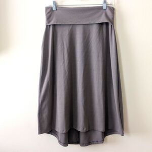 Eddie Bauer Julia Travex Packable Travel Skirt Brown Stretch Knit Knee Size M